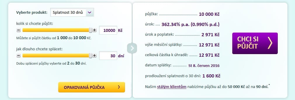 Kouzelná půjčka krok 1