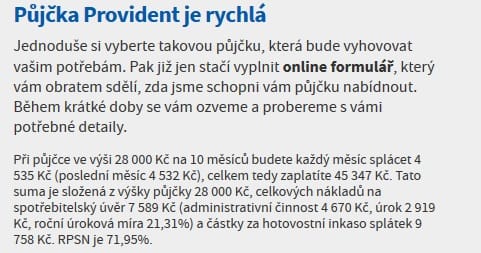 Provident půjčka krok 4
