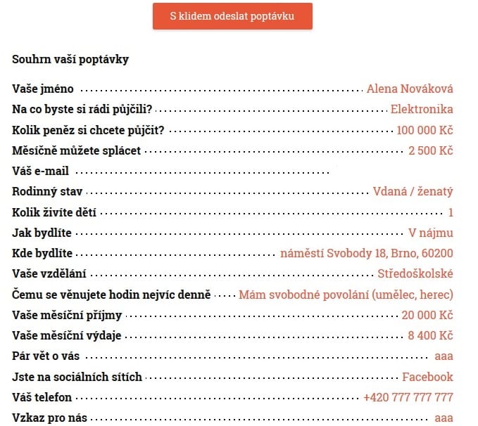 Zonky půjčka krok 5
