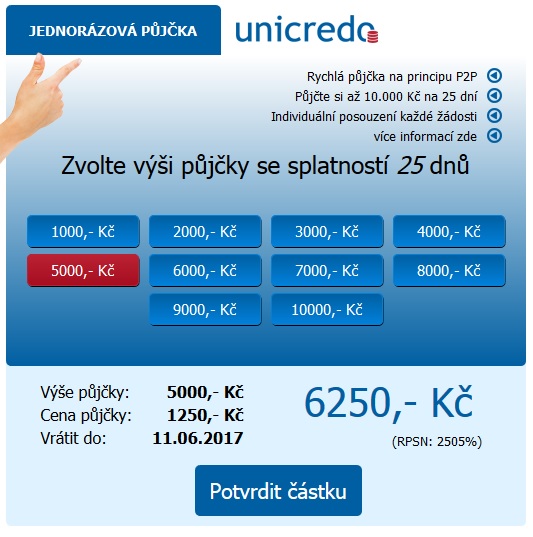 Žádost Unicredo - krok 2