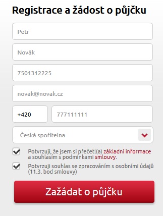 Žádost Express Credit - krok 2