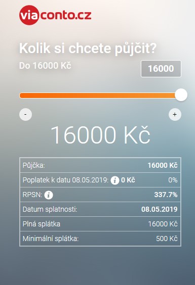 Žádost ViaConto - krok 2