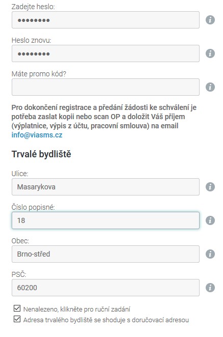 Žádost ViaConto - krok 4