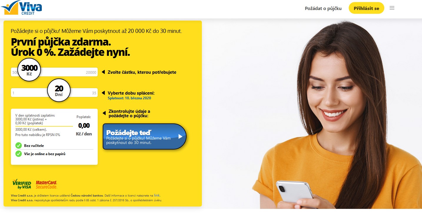 Žádost Viva Credit - krok 1