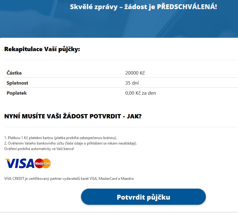 Žádost Viva Credit - krok 6