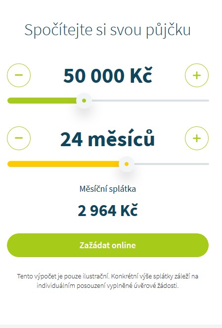 Žádost Creditea - krok 1