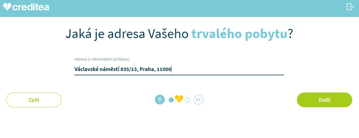 Žádost Creditea - krok 4