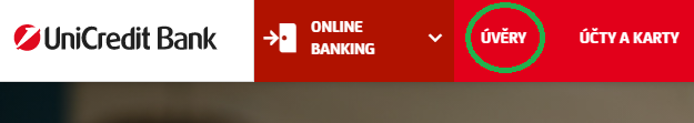 Žádost UniCredit - krok 1