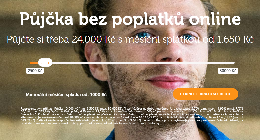 Žádost Ferratum - krok 1