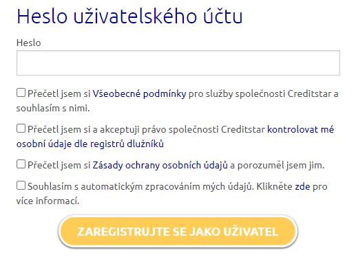 Žádost Creditstar - krok 5
