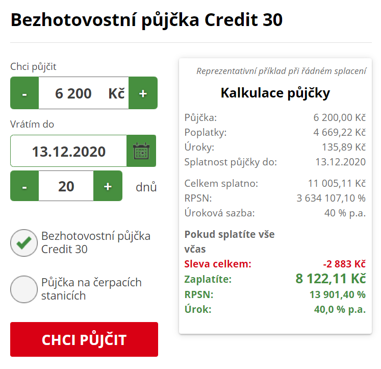 Žádost CreditPortal - krok 1