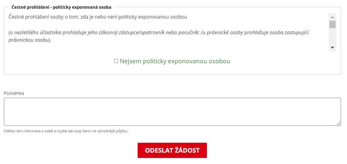 Žádost CreditPortal - krok 6