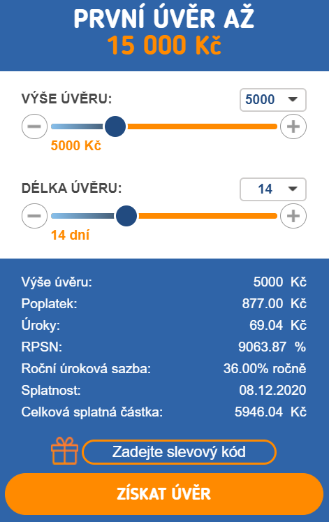 Žádost Půjčka 7 - krok 1