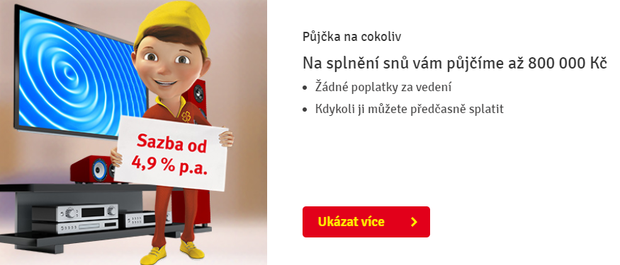 Žádost Půjčka na cokoliv - krok 1