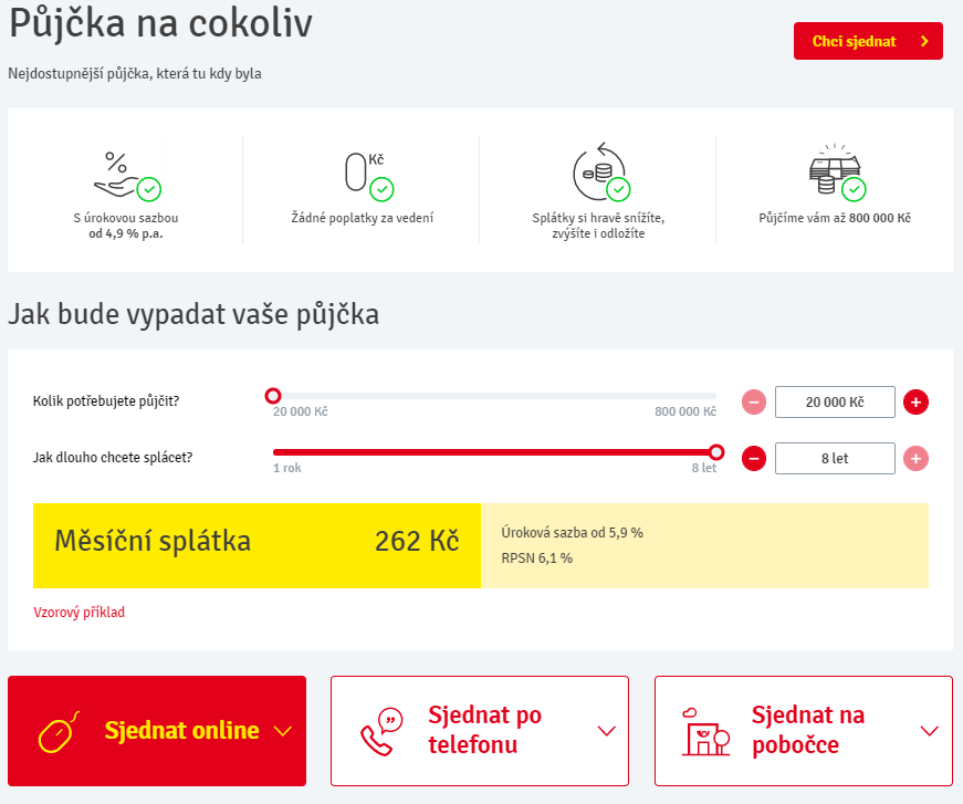 Žádost Půjčka na cokoliv - krok 2