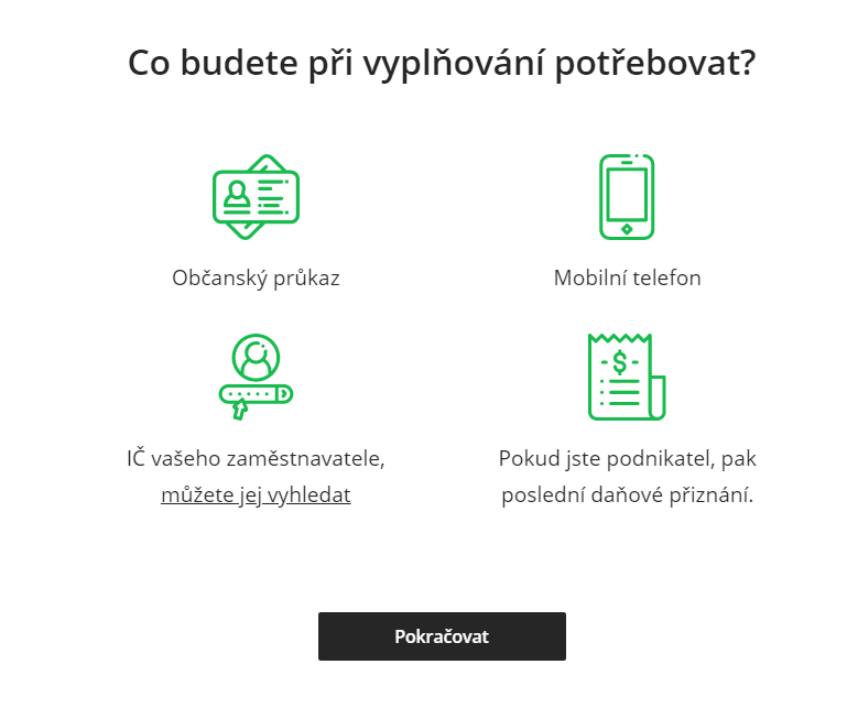 Žádost Sberbank . krok 3