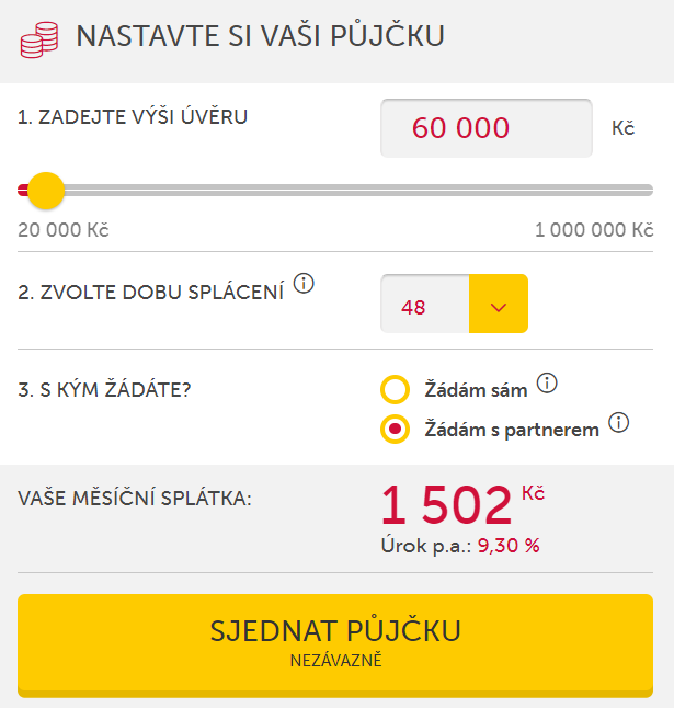 Žádost Cofidis - krok 1