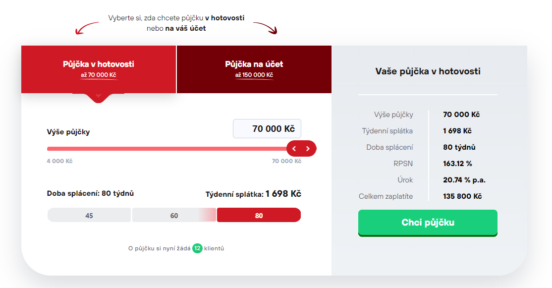 Žádost FairCredit - krok 1