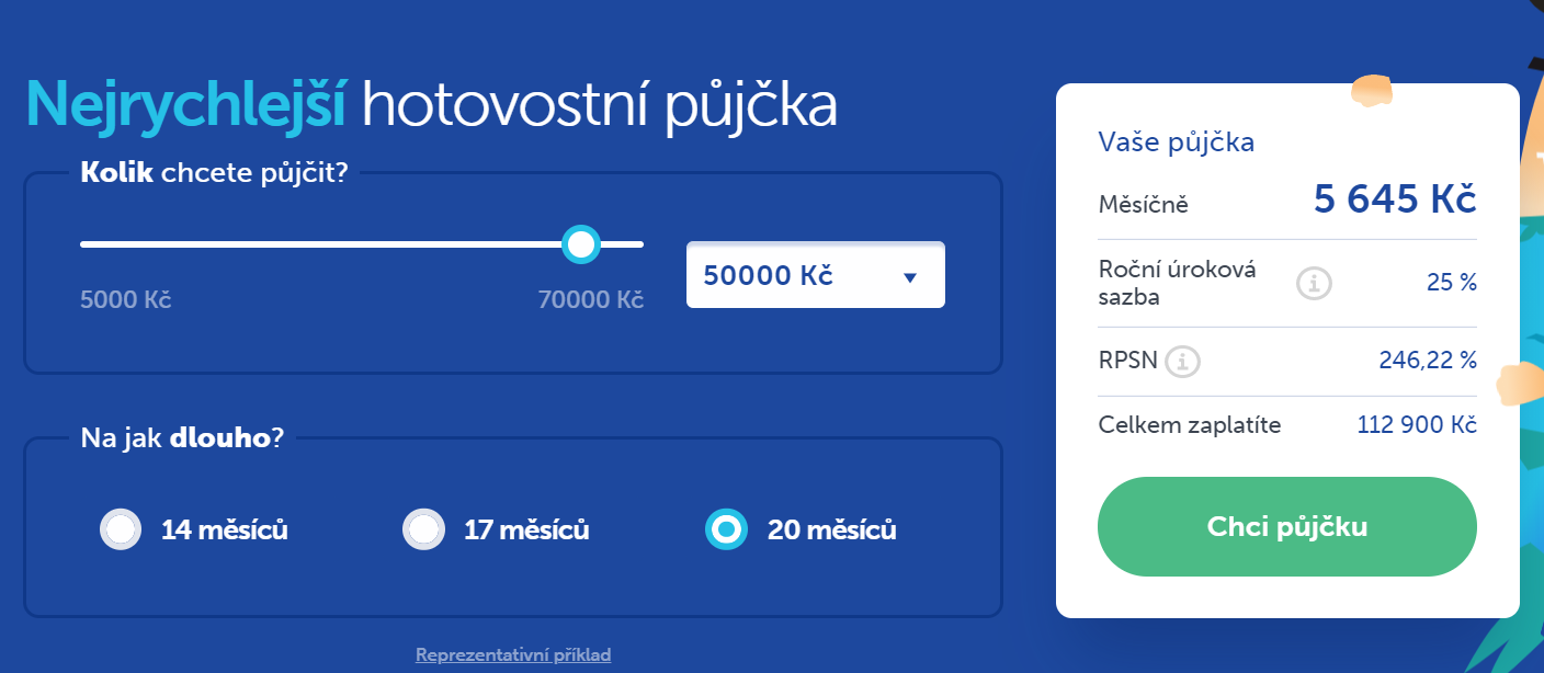 Žádost ExpressCash - krok 1