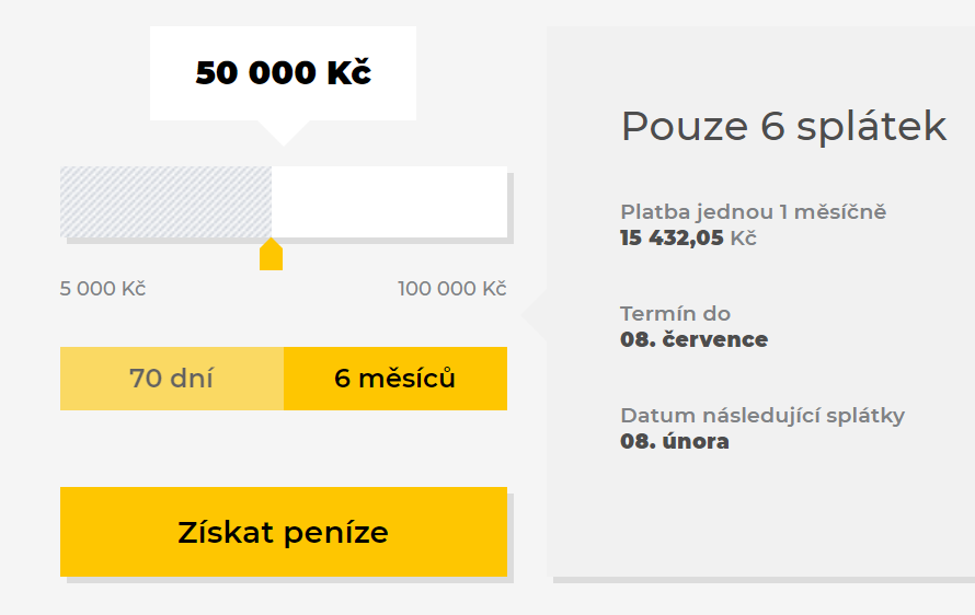 Žádost CreditKasa - krok 1