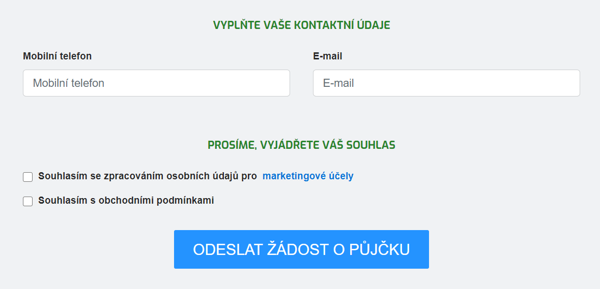 Žádost Emma's Credit - krok 5