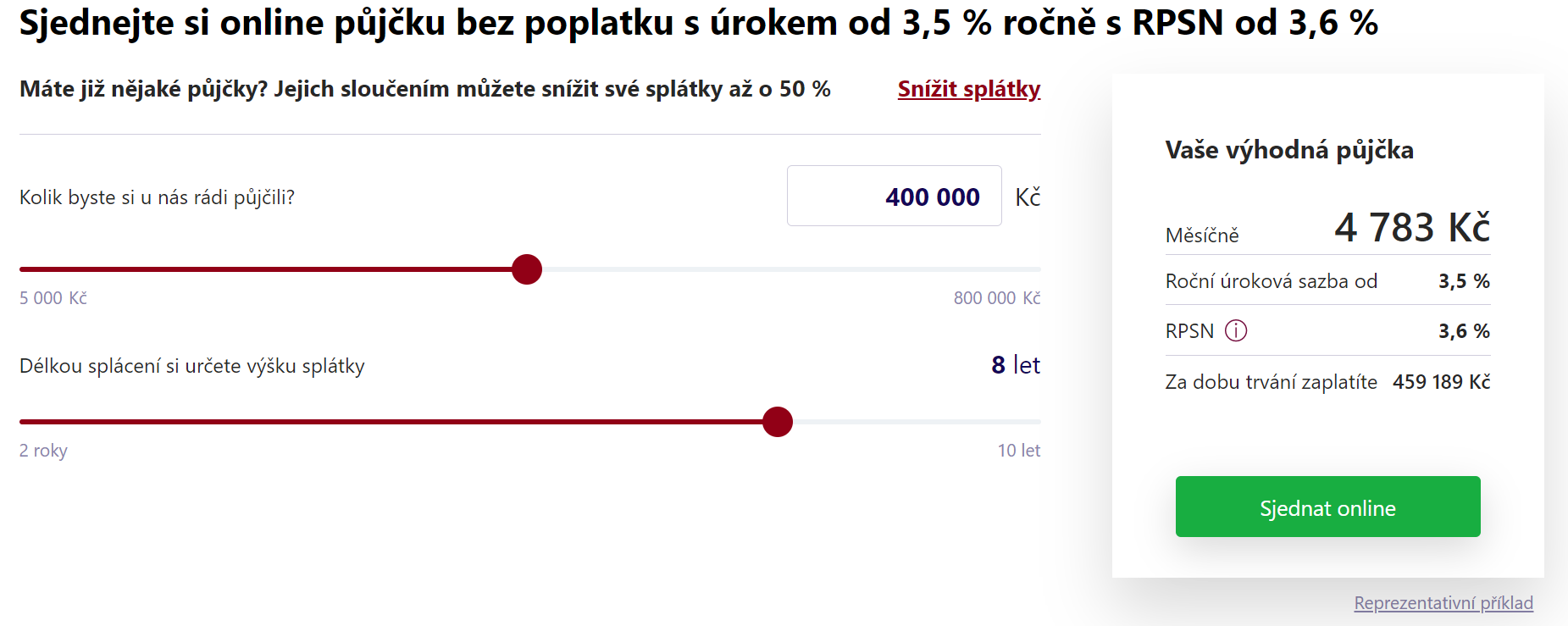 Žádost Moneta - krok 1
