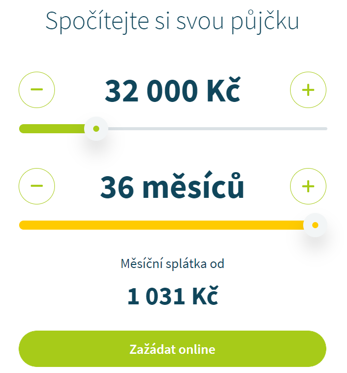 Žádost půjčka Creditea - krok 1