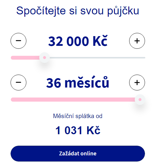 Žádost půjčka Creditea - krok 1