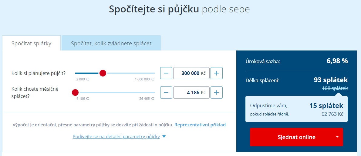 Žádost Česká spořitelna - krok 1