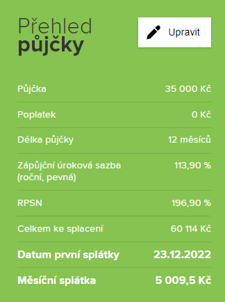 Žádost Zaplo na splátky - krok 2