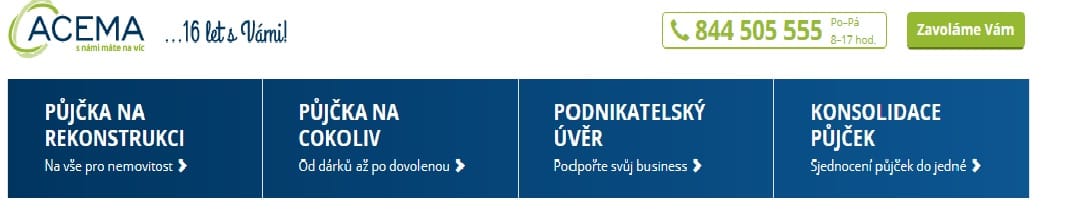 Acema credit půjčka krok 1