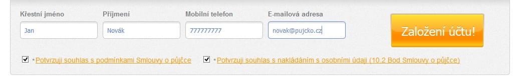 Žádost BB půjčka - krok 2