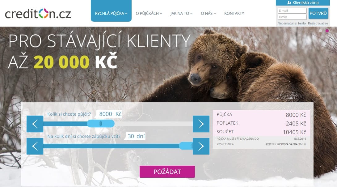 CreditOn půjčka krok 1