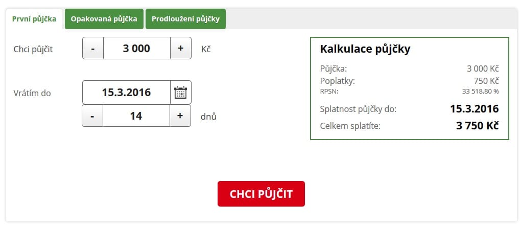 CreditPortal půjčka krok 1