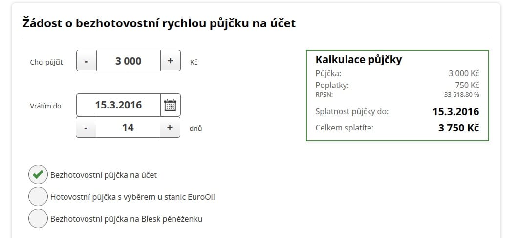 CreditPortal půjčka krok 1