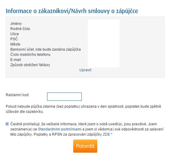 Ferratum půjčka krok 3