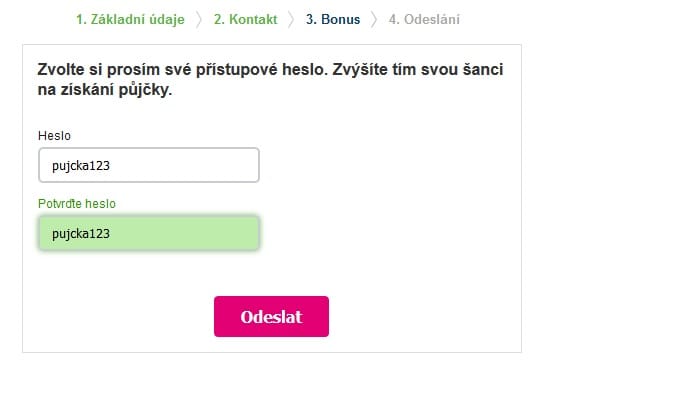 Ninja půjčka krok 3