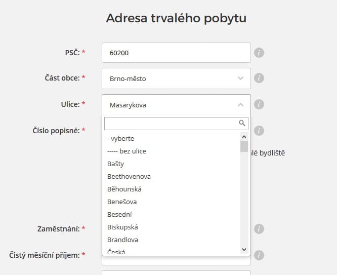 Žádost Perfect money - krok 4