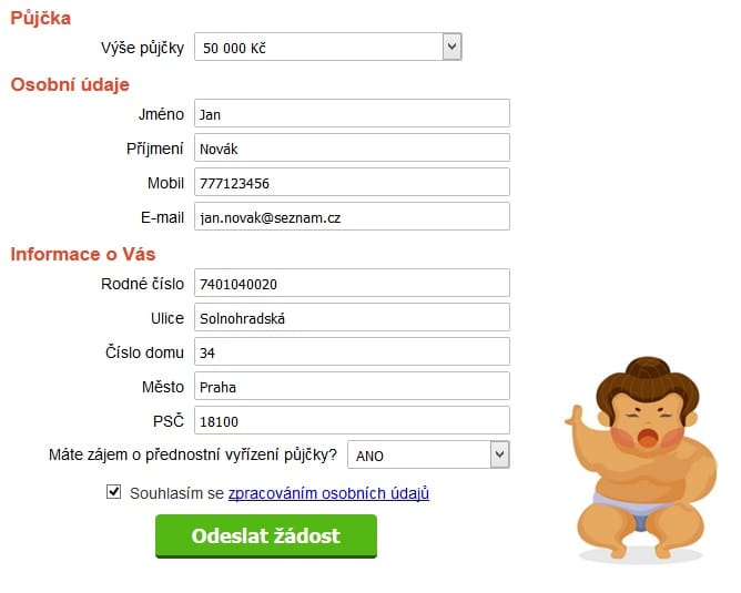 Sumo půjčka krok 2