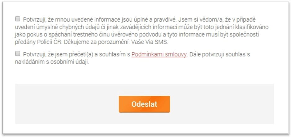 Via SMS půjčka krok 6