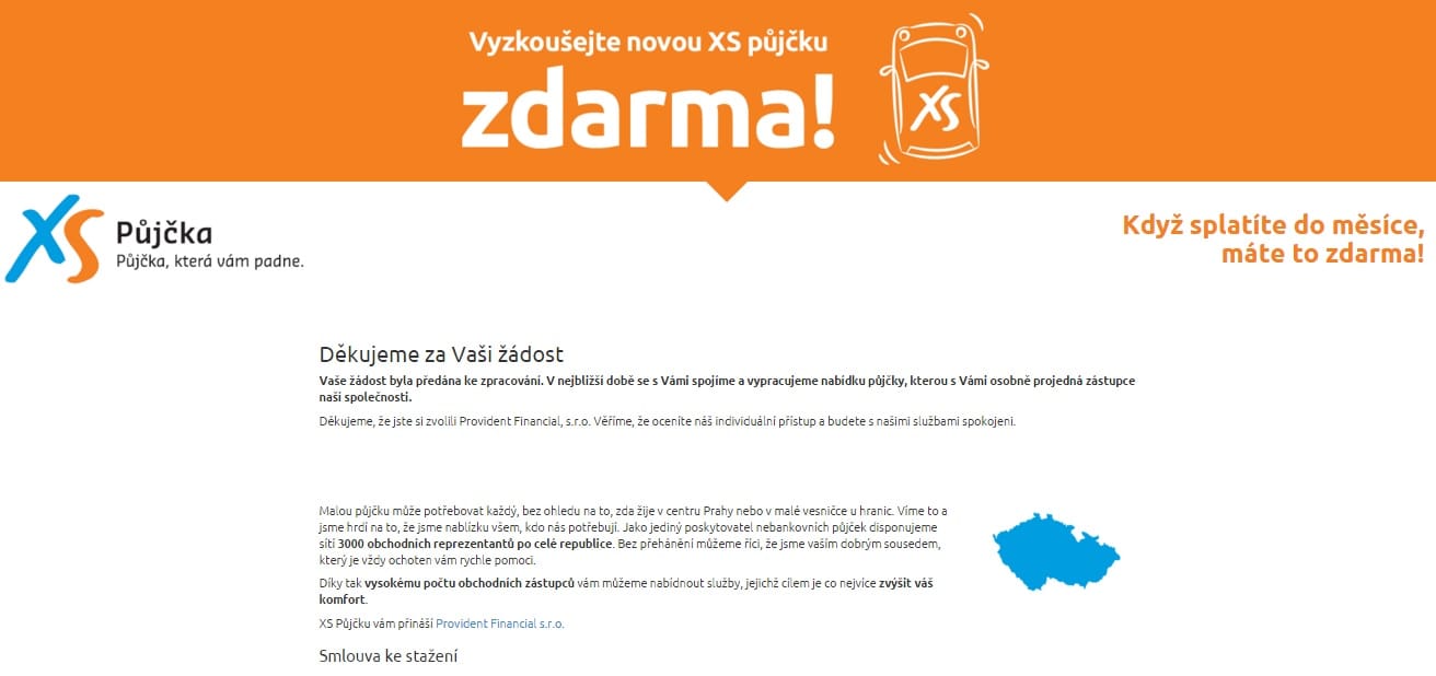 XS půjčka krok 1