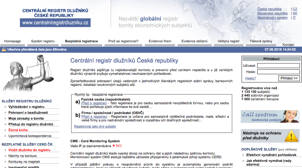 Centrální registr dlužníků CERD