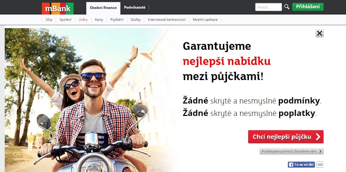mBank mPůjčka plus krok 1