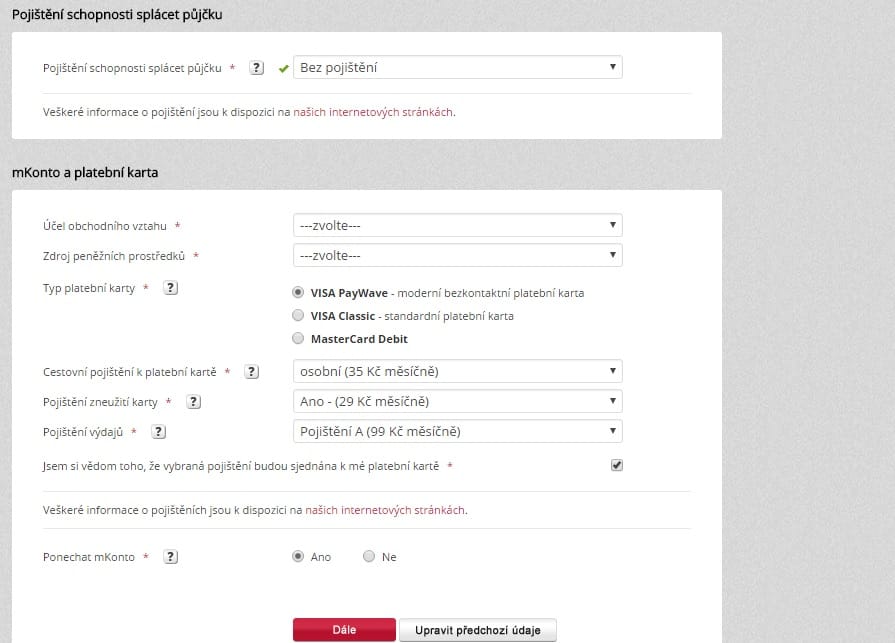 mBank mPůjčka plus krok 8