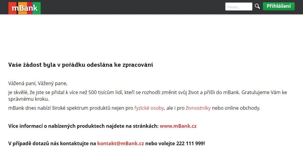 mBank mPůjčka plus krok 13
